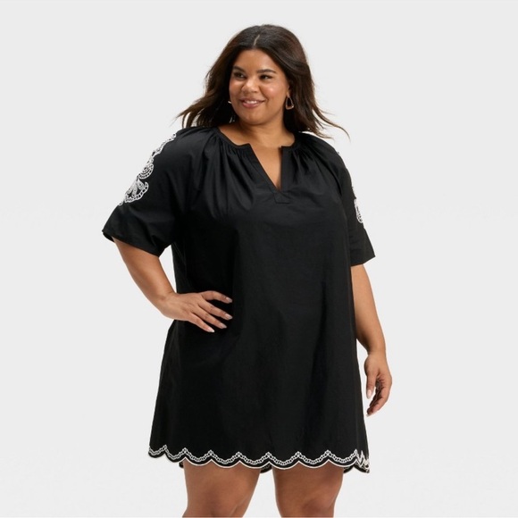 NWOT Universal Thread Black and White Eyelet Embroidered XXL Dress - Picture 1 of 8